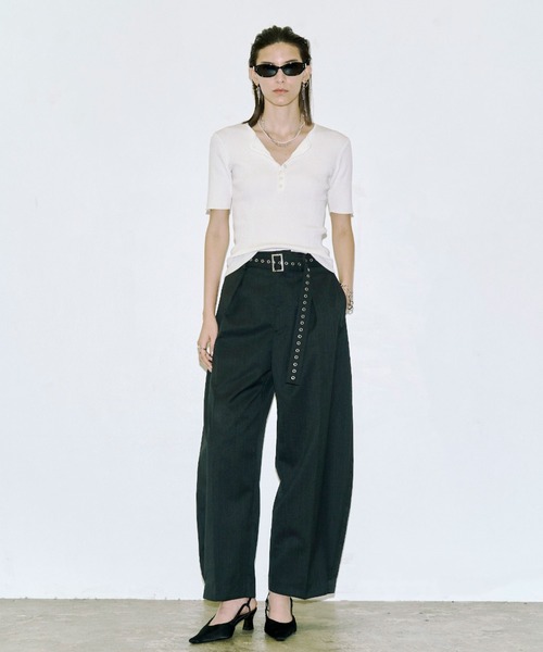 HALF SLEEVE RIB KNIT JOSE MOON　ジョゼムーン JOSE MOON（ジョゼムーン） ニット セーター HALF SLEEVE RIB KNIT