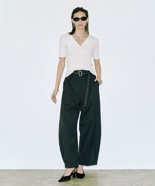 JOSE MOON ハーフスリーブリブニット JOSE MOON（ジョゼムーン） ニット セーター HALF SLEEVE RIB KNIT