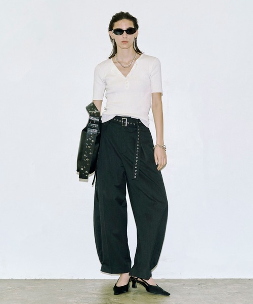 JOSE MOON（ジョゼムーン） ニット セーター HALF SLEEVE RIB KNIT
