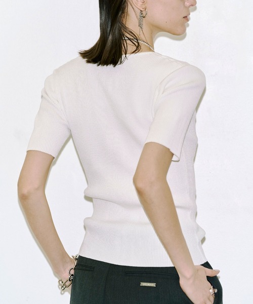 JOSE MOON（ジョゼムーン） ニット セーター HALF SLEEVE RIB KNIT
