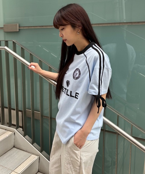 「Birthday room」 半袖Tシャツ FREE ライトブルー レディース_画像4