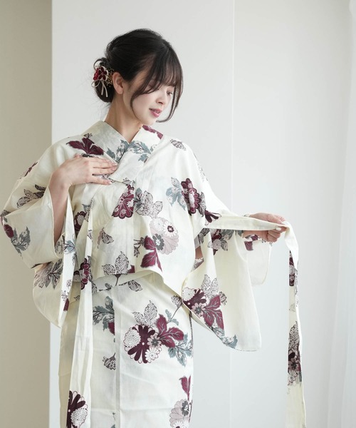 utatane セパレート浴衣 浴衣 「ニコアンティーク×せきやゆりえ