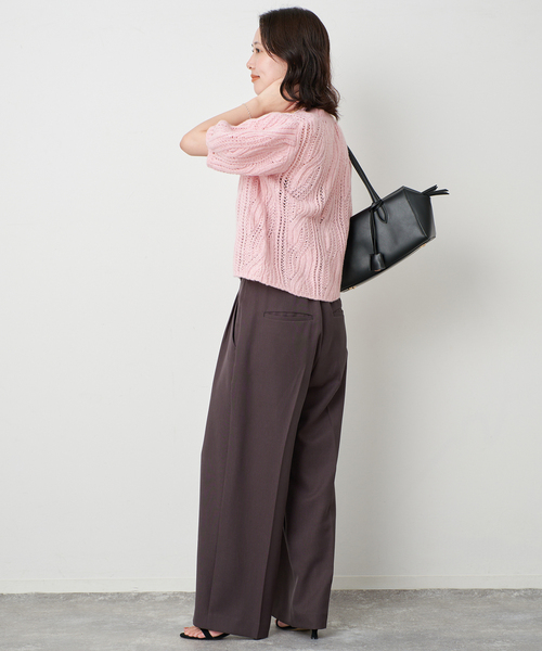 SLOBE IENA（スローブイエナ） ニット セーター 柄編みハーフスリーブ
