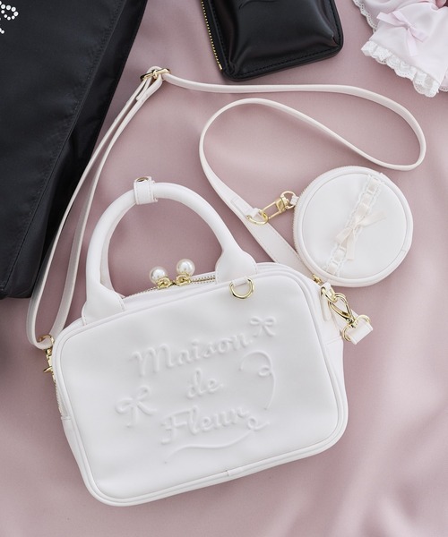 Maison de FLEUR（メゾンドフルール） ボストンバッグ ミニポーチ付き