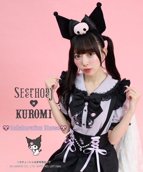 sanrio（サンリオ） ブラウス シャツ 夏 半袖 クロミ”コラボブラウス
