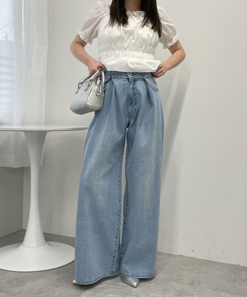 「WEGO」 デニムパンツ SMALL ブラック レディース_画像6