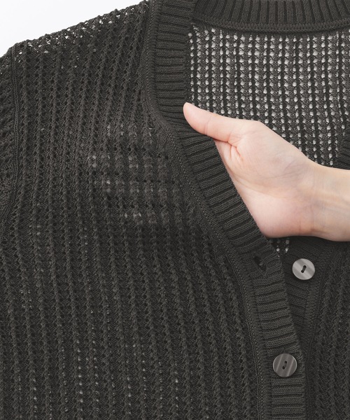 「無印良品」 ニットカーディガン X-LARGE チャコールグレー レディース_画像5