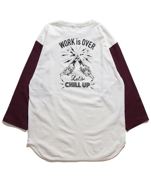 tシャツ Tシャツ メンズ WORK is OVER BB Tee バックプリント｜zozo｜06