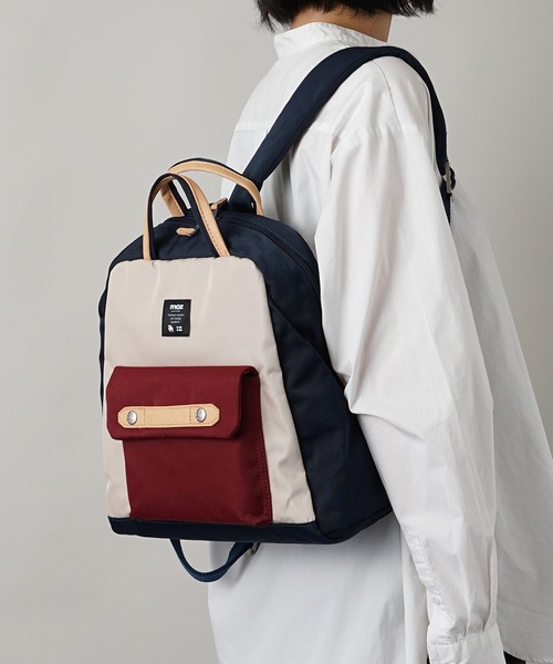 新品送料無料moz(モズ)ミニリュック ネイビー/オフホワイト ZZCI-15 moz リュック レディース A4 小さめ 公式 モズ ハンドルミニ