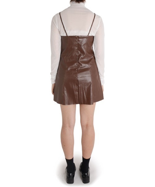 ESTIVO⭐️ボードウェア⭐️ダークブラウン⭐️レディース⭐️sizeM i-dare ジャンパースカート 「i-dare」合成皮革 キャミワンピース