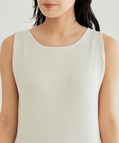 サロンアダムエロぺ　CreamyCotton ワンピース　ロングワンピース　美品 SALON adam et rope' ワンピース 「極上の肌ざわり」リブロング