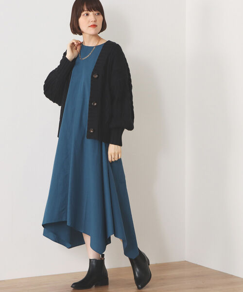 【新品未使用】ビームス　フラッフィーショートカーディガン　ネイビー　毛100 % 新品未使用】ビームス フラッフィーショートカーディガン