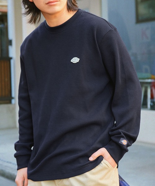 Dickies（ディッキーズ） tシャツ ロゴ刺繍ワッフルルーズロンT