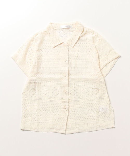 ROOP TOKYO ポロシャツ ポロ レースデザイン半袖ポロシャツ