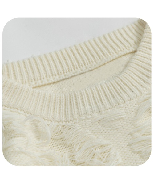 セーター ニット Relaxed Tassel Design Sweater/リラックスタッセルデザインニットセーター メンズ