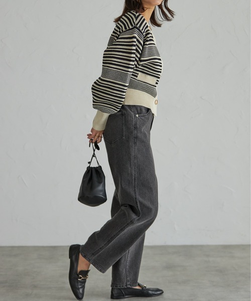 JACQUEMUS ハイウエストカーブジーンズ each alchemist ジーンズ デニム デニムパンツ バックゴム