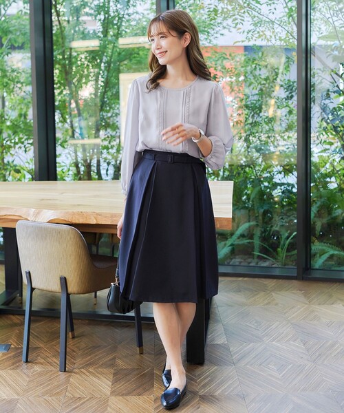 Tiaclasse スカート ベルト付きタックスカート : ZOZOTOWN Yahoo!店