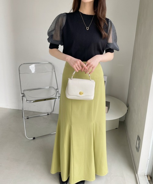 ニット セーター ドッキングシアースリーブニット レディース NATURAL BEAUTY BASIC ニット セーター ドッキングシアー