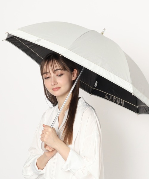 FURLA 傘 晴雨兼用日傘 長傘 カラーブロックロゴ レディース