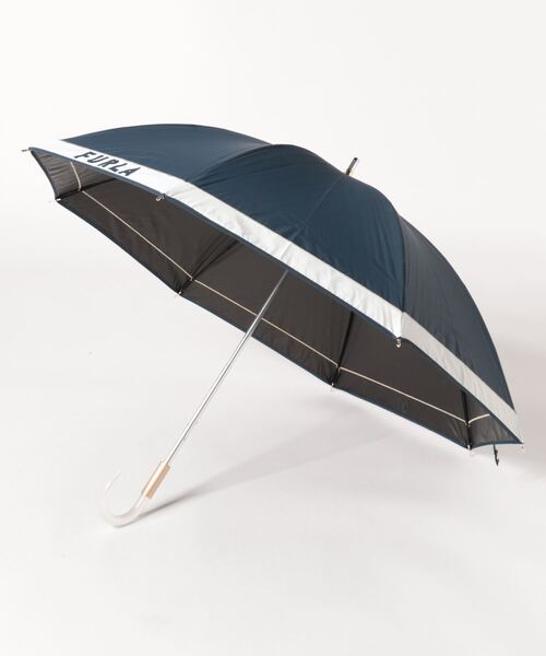 FURLA 傘 晴雨兼用日傘 長傘 カラーブロックロゴ レディース