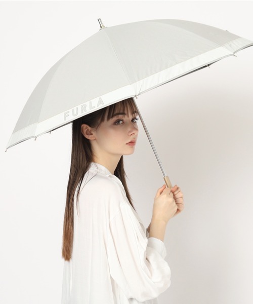 専用【未使用】フルラ 折り畳み傘 雨傘 カラーブロック ８本骨 UV加工 ③ FURLA 傘 晴雨兼用日傘 長傘 カラーブロックロゴ レディース