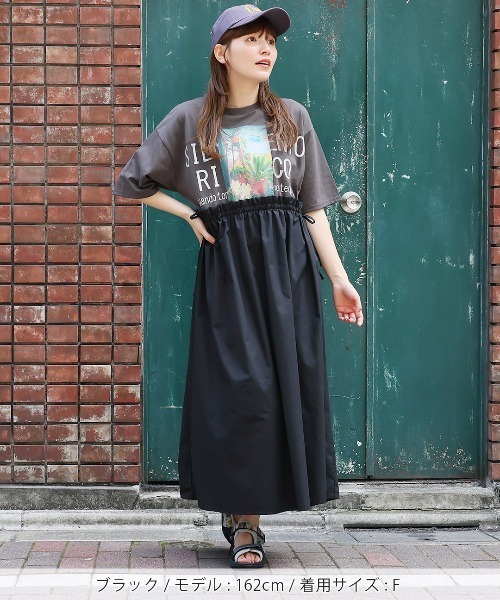 チチカカ ワンピース ドッキングプリントTシャツワンピース