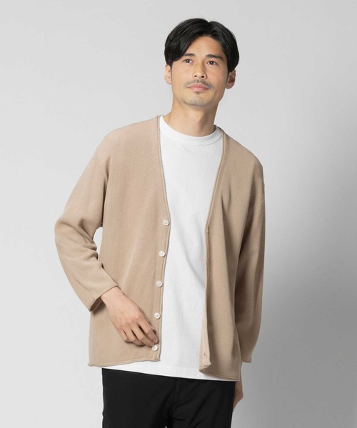 BACK NUMBER カーディガン 「BACK NUMBER」ガーター編み7分