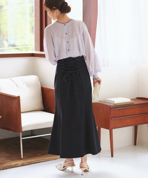 RUIRUE BOUTIQUE マルチサイズ デニムスカート バックリボン