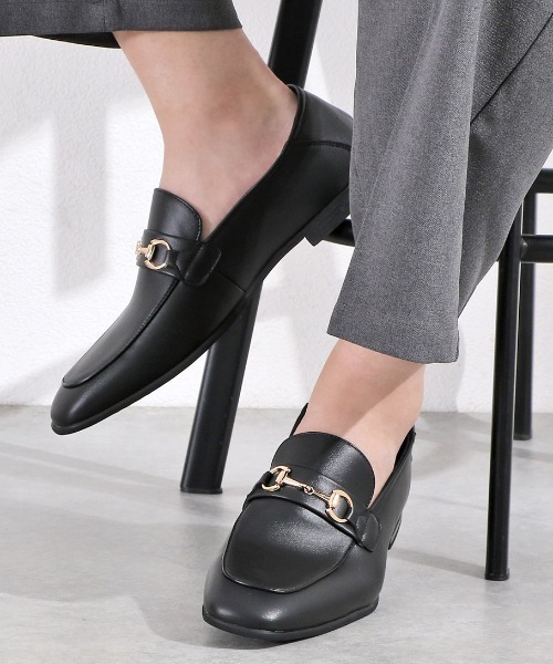 AAA+（サンエープラス） ローファー 踵が踏めるビットローファー(2424