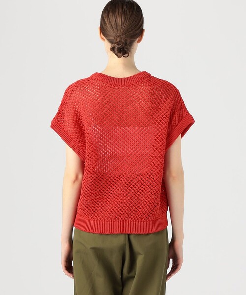 MACPHEE ニット セーター コットンメッシュ クルーネックプル