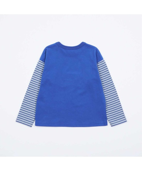KP BOY（ケーピーボーイ） tシャツ 車モチーフの袖ボーダー長袖T