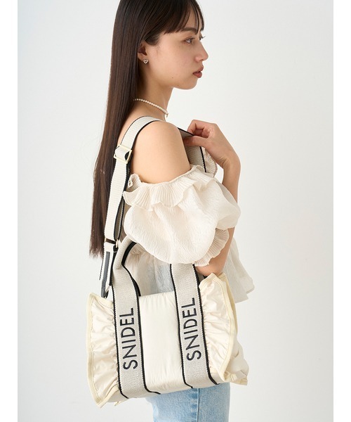 SNIDEL ショルダーバッグ バッグ フラッフィーフリルロゴバッグ