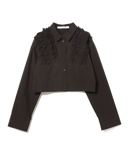 Ray BEAMS シャツ ブラウス フリルブレード クロップドシャツ