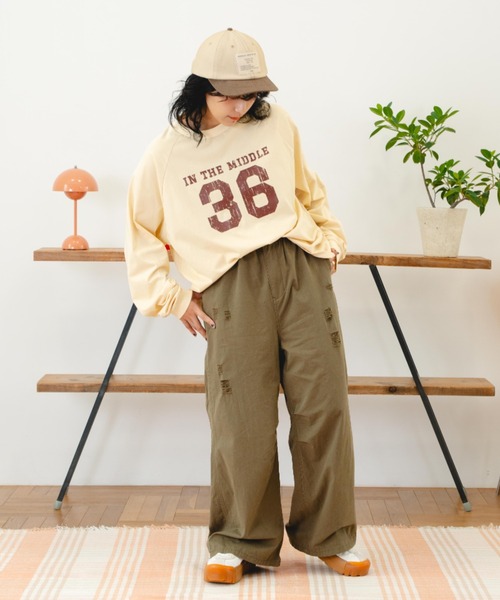 tシャツ 「eLur」36 ナンバリングロンT レディース Printstar Tシャツ 長袖 レディース ユニセックス 袖リブ ロンT
