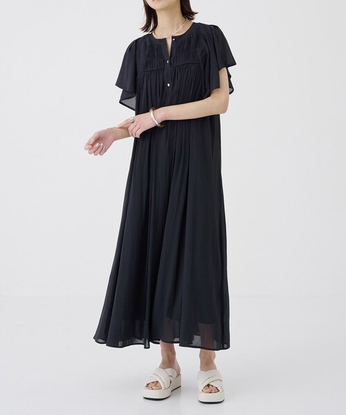 UNITED TOKYO ワンピース フレアスリーブリラックスドレス  