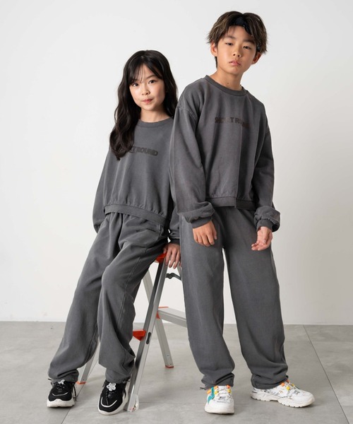 SHORT ROUND パンツ SHORT ROUND/ロゴスウェットパンツ(JUNIOR) キッズ