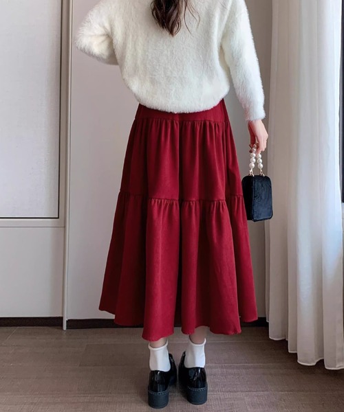 最終価格　22AW merlette ティアードスカート　CERES 赤 スカート クラシカルティアードスカート : ZOZOTOWN Yahoo!店 - 通販