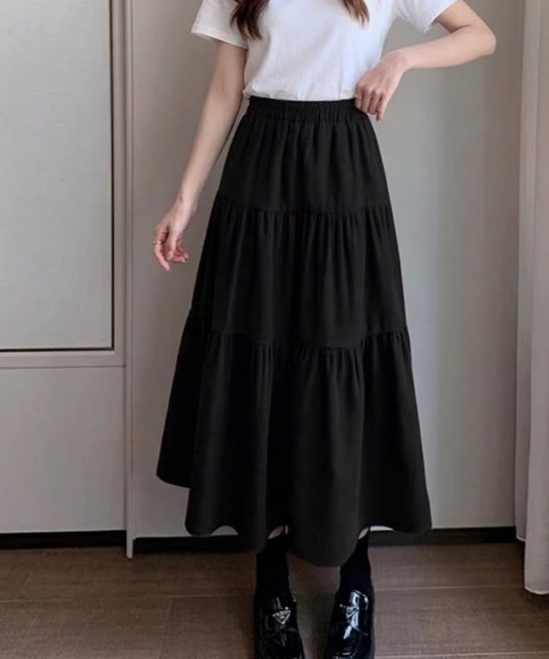 ちーやん ブラックティアードスカート ゴシック ティアードスカート – YOKO CHAN