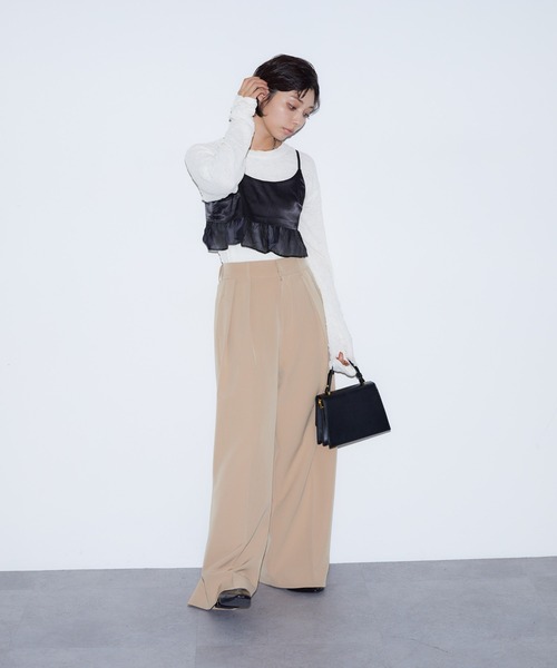 BARRETTA キャミソール サテンフリルキャミソールビスチェ : ZOZOTOWN