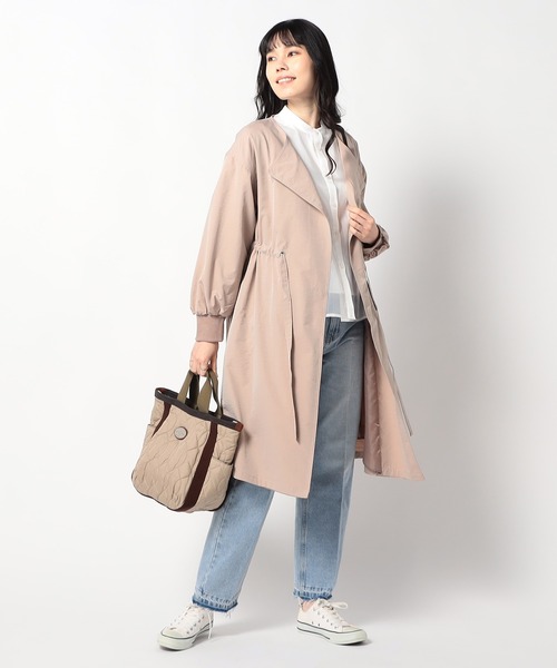 グランドパーク（Grand PARK）/ウエスト絞り ノーカラーコート Grand PARK（グランドパーク） ノーカラーコート コート ウエスト絞り