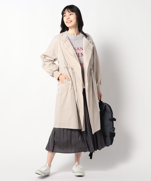 Grand PARK（グランドパーク） ノーカラーコート コート ウエスト絞り