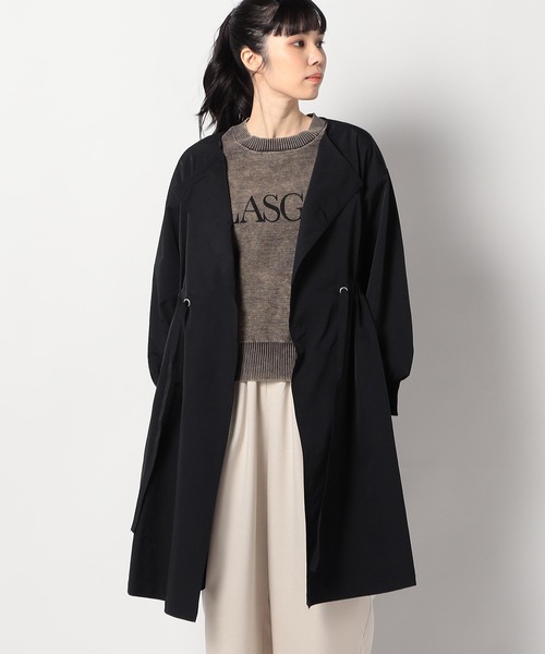 Grand PARK（グランドパーク） ノーカラーコート コート ウエスト絞り