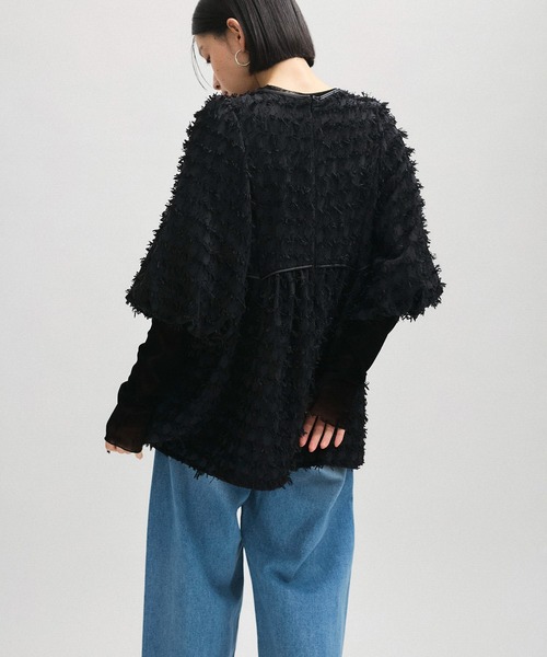 ADAM ET ROPE' ブラウス シャツ 「逸品」ジャガードペプラム