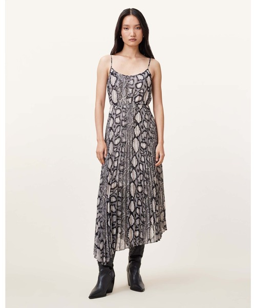 ALLSAINTS ワンピース DONATELLA 2-IN-1 MIDI DRESS | ミディ ドレス