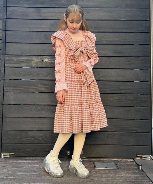 CANDY STRIPPER フリルリボン長袖トップス Candy Stripper DOLLY RIBBON TULLE トップス レディース