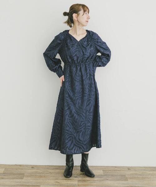 美品★GIORGIO ARMANI★ジャガード織★ドレープ★ロングワンピース ITEMS URBANRESEARCH（アイテムズ アーバンリサーチ） ワンピース