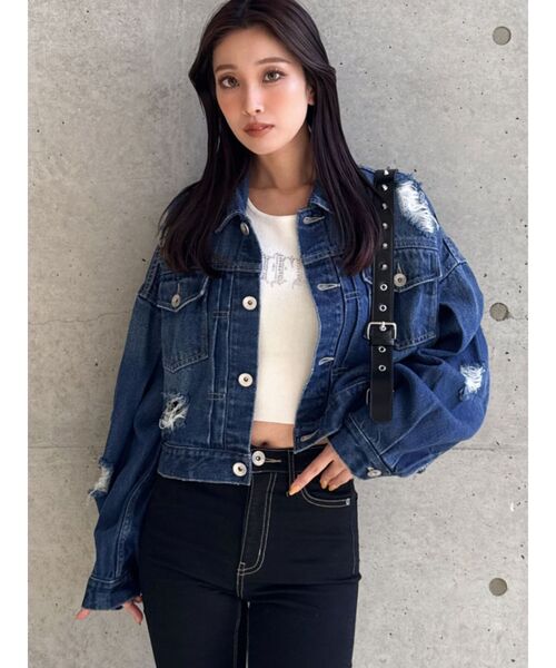 GYDA（ジェイダ） デニムジャケット gジャン ダメージSOFTデニムG