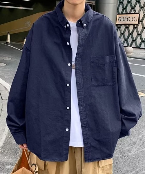 link lot シャツ ワンポイントボタンダウンシャツ メンズ : ZOZOTOWN