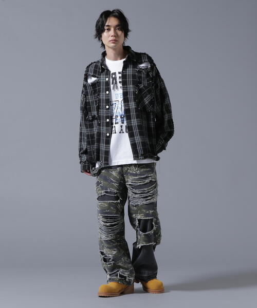 DANKE SCHON シャツ DankeSchon/ダンケシェーン/PIGMENT DAMAGE