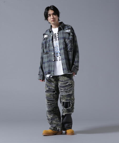 DANKE SCHON シャツ DankeSchon/ダンケシェーン/PIGMENT DAMAGE